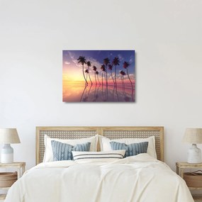 A felszín fölé emelkedő pálmafák képe (üvegen) (70x50 cm)