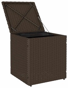 2 db barna polyrattan kerti szék párnával 40x40x43 cm