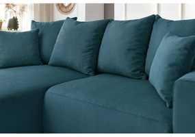 Kék bársony sarokkanapé Enjoy – Bobochic Paris