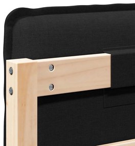 Kárpitozott fejtámla Természetes és fekete 160 cm Tömör fenyőfa