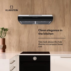 Klarstein Contempo 60, páraelszívó, 60 cm, szekrény alatti, 200 m³/ó, LED, akril, rozsdamentes acél