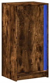 füstös tölgy szerelt fa tálalószekrény LED-del 42,5x34x85 cm