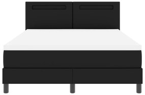 Boxspring Ágy Matracokkal Fekete Színben, 140x190 cm Műbőr