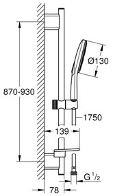 GROHE 26579LS0 - RAINSHOWER SMARTACTIVE 130 zuhanyszett, 900 mm, fényes króm