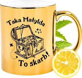Prémium Arany Csillogó Bögre Matildának Ajándék Nyomtatott Fotóval