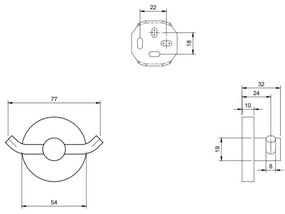 Villeroy & Boch TVA15101200061 - ELEMENTS falikampó, fényes króm