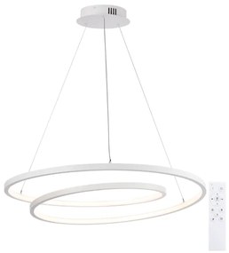 Brilagi-LED Fényerőszabályozható függeszték sodronykábelen TWISTER LED/75W/230V Ø 70 cm fehér + távirányító