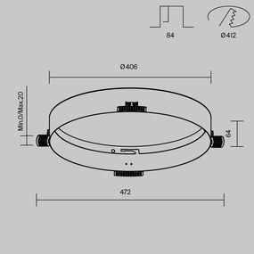 DLA032-TRS45-W Zon Fém Kiegészítő elem süllyesztett lámpához Fehér Színű LED W IP20