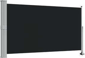 vidaXL fekete behúzható oldalsó terasz napellenző 140 x 300 cm