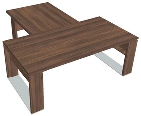 Verno+ asztal 200 x 220 cm, kiegészítő íróasztallal, dió