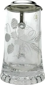 Söröspohár komlós sörhöz, fém fedéllel, fél literes, 0,4 l fehér