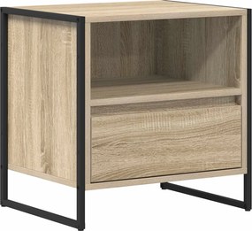 vidaXL Éjjeli asztal fiókkal Sonoma 50 x 39,5 x 50 cm Faanyag