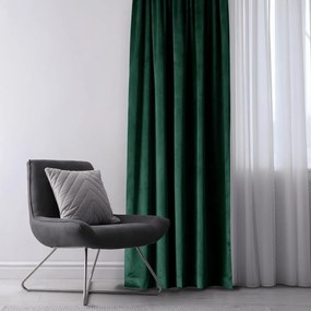 Sötétzöld bársony dimout (részleges sötétítő) függöny 140x245 cm Eyelets – Restilo