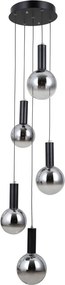 Italux modern függeszték strela matt fekete szürke itxpnd-34378-5s-bk