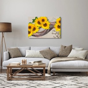 Kép - Ragyogó napraforgó virágok (90x60 cm)