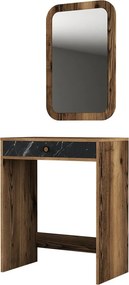Lizbon Mirror - Walnut, Black, Marble