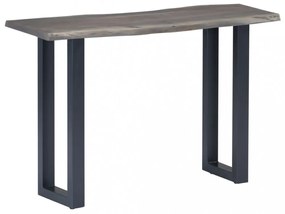 szürke tömör akácfa és fém tálalóasztal 115 x 35 x 76 cm