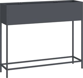vidaXL Magas Kerti Cserép Antracit 100 x 26 x 82 cm Acél
