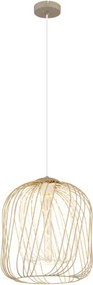 Globo 15965H1 Függesztett lámpa, matt homokszínű/matt fehér fém, fehér PVC kábel, állítható magasság, ø: 350 mm, M: 1500 mm, 1xE27 40 W 230 V izzó nélkül
