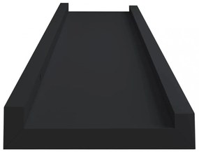 2 db fekete MDF szegélypolc képkeretekhez 60 x 9 x 3 cm