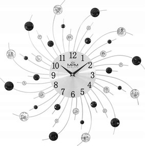 Nagy Ezüst Falióra Mpm Kristályokkal E04.4283.70 50 cm