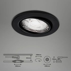 Brilo - KÉSZLET 3x LED Fürdőszobai beépíthető lámpa 1xGU10/5W/230V IP23 fekete