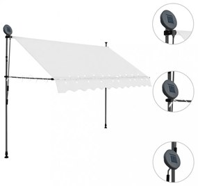 krémszínű kézzel kihúzható LED-es napellenző 300 cm