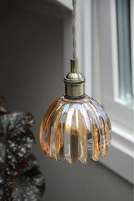 Borostyán színű fém függőlámpa üveg búrával ø 13 cm Gota – Markslöjd