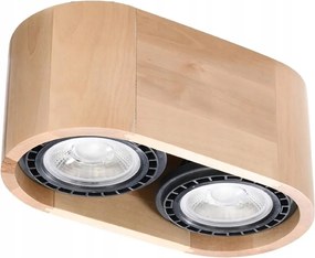 Mennyezeti lámpa fa ovális természetes fa 2 spot Sollux