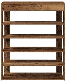 antik fa szerelt fa cipőtartó 80x30x98 cm