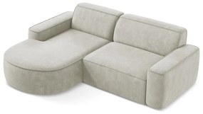 Krémszínű zsenília sarokkanapé (bal oldali-heverő résszel) Omao – Makamii