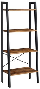 NAVARO könyvespolc barna/fekete