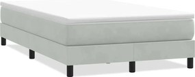 vidaXL világosszürke bársony rugós ágy matrac nélkül 120x220 cm