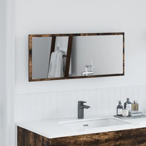LED Fürdőszoba Tükör Füstölt Tölgy 90x8,5x37 cm Műanyag