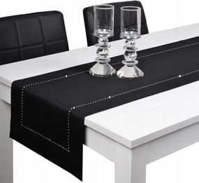 Glamour futófelület 38x160 dekor öv strasszok fekete-ezüst