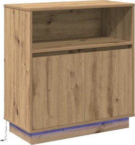 vidaXL LED tálaló Artisan tölgy 71 x 34,5 x 75 cm Faanyag