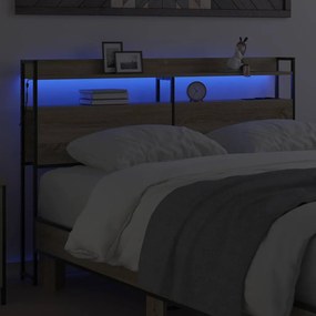 Fejtámla LED -es lámpákkal sonoma tölgy 120 cm Faanyag