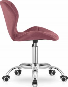 ZARIMO irodai szett íróasztal 80x40 cm, fehér + AVOLA VELVET szék, sötét rózsaszínű