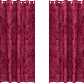 vidaXL Bársonyfüggönyök függönyökkel 2 pcs bordó 245 x 140 cm Bársony