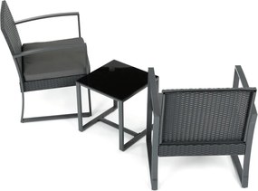 Kerti bútor szett 1+2, polyrattan, szürke, AZS-H1111 GREY