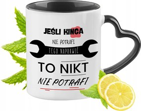 Kinga Bögre Fekete Szív Alakú Füllel Ajándék Nyomtatott