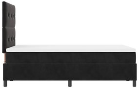 Boxspring Ágy Matraccal Fekete 120x200 cm Bársonyos