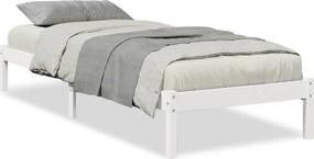 vidaXL fehér tömör fenyő extra hosszú ágykeret matrac nélkül 100x210cm