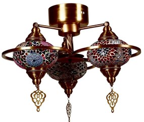 Felületre szerelhető csillár  YENI 3xE27/40W/230V réz