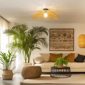 Brilagi - CERIA BOHO LED felületre szerelhető csillár, 1xE27/40W/230V, Ø 70 cm, barna