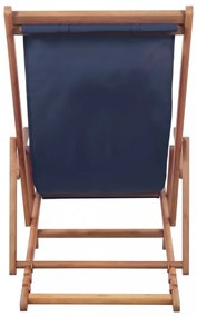 kék összecsukható szövetkárpitos, favázas strandszék