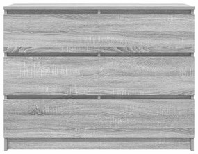 szürke sonoma színű szerelt fa tálalószekrény 100x35x76 cm