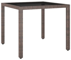 vidaXL barna polyrattan kerti asztal 90 x 90 x 75 cm