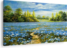 Kép - ösvény a mezőn, olajfestmény (90x60 cm)