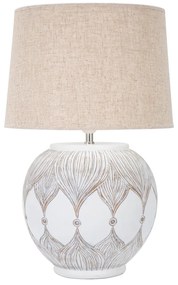 Fehér-aranyszínű asztali lámpa textil búrával (magasság 59 cm) Atene – Mauro Ferretti
